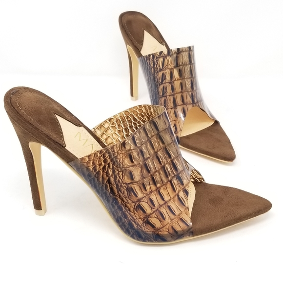 Mackin J Shoes - Brown Heel Mules size 8.5